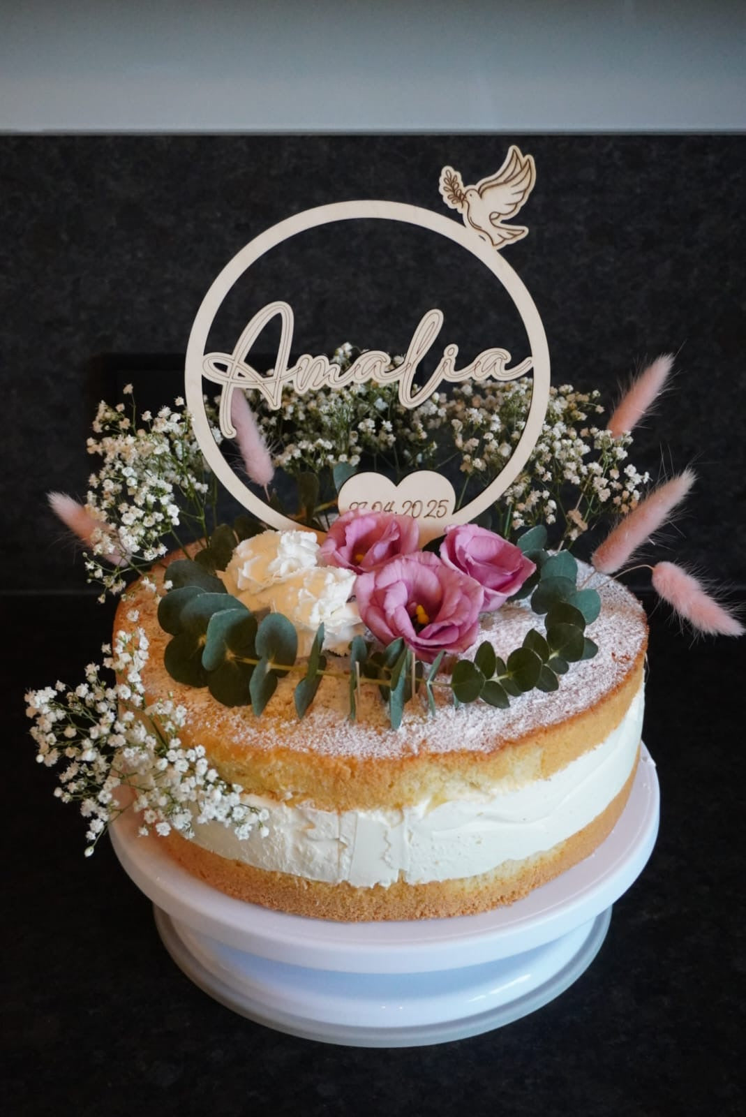 Cake Topper - Taufe rund
