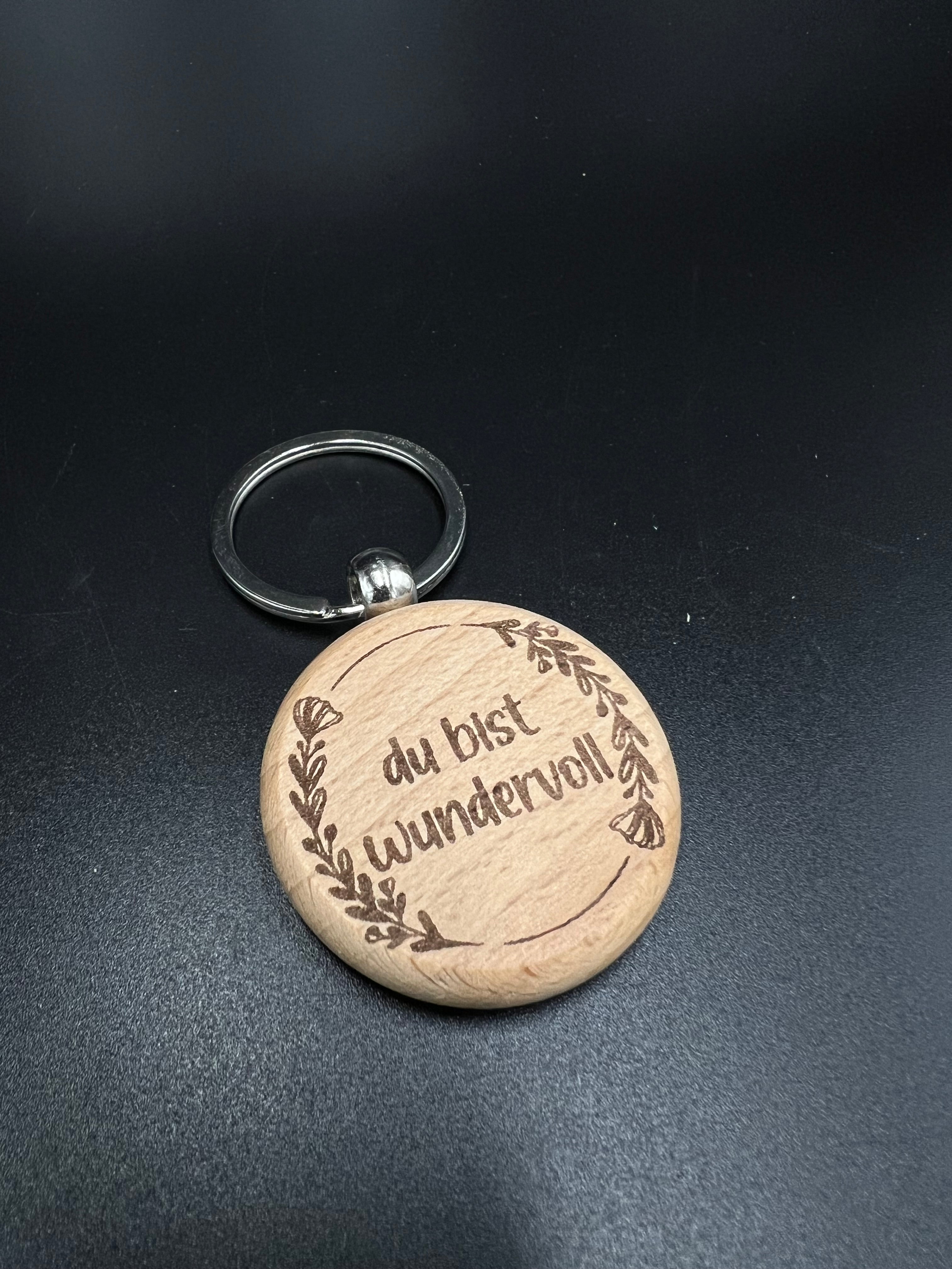 Holz-Schlüsselanhänger Rund